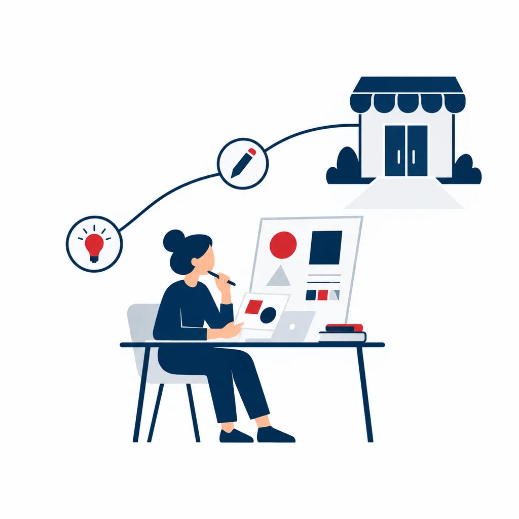 Diseñador y emprendedor construyendo una identidad visual.