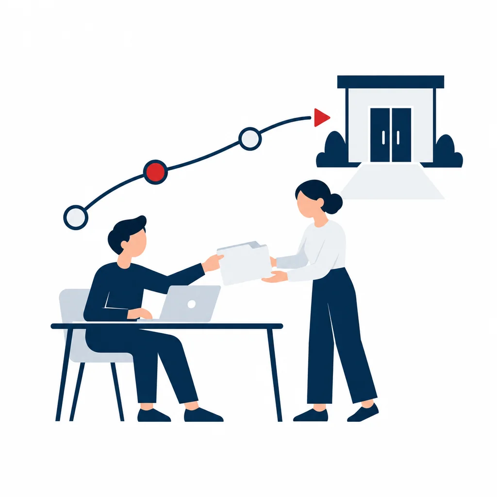 Emprendedor y guía preparando una gestión de formación prioritaria.